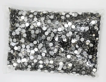 Black Diamond Color 1.5~12 mm Ploché Späť Kolo Akryl Kamienkami Korálky,3D Akrylové Nechty Umenie / Odev Dekorácie