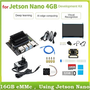 Pre Jetson Nano 4G Development Kit S 800W Kamera+Sieťový Kábel+32G USB+64 G SD Karta+Reader+Napájací Kábel