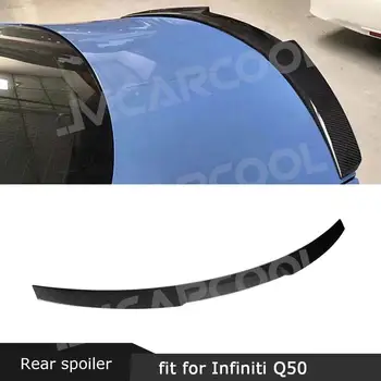 Carbon fiber Zadné Boot spojler krídla Pre Infiniti Q50 Q50S obdobie 2014-2020, Zadný Kufor, Trim Nálepky Palube Spojler Auto Štýl