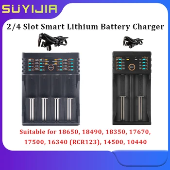 18650 2/4 Slot Inteligentné Nabíjačky Batérií, Indikátor Quick USB Nabíjací Li-ion Batérie Prenosné Nabíjanie pre 18500 16340 21700 14500