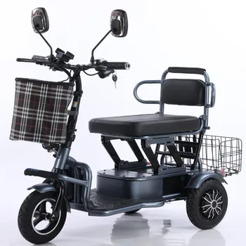 Čína 3wheel Skladacia Nabíjanie Silu Mobility Scooter Dospelých Tri Kolieska Cena Lacná Elektrická Trojkolka Pre Dospelých, zdravotne Postihnutých