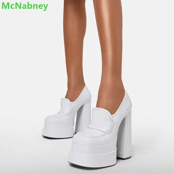 2023 Nových Prírastkov Námestie Päty Platformu Čerpadlá Pre Ženy Ženy Luxusný Dizajn, Pevné Plytké Slip-on Elegantné Šaty Módne Topánky
