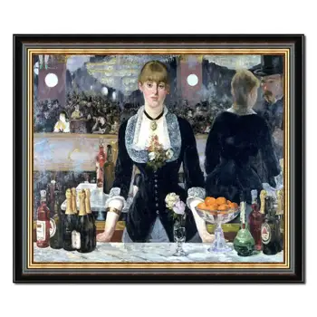 Slávny Obrázok Plátno Umenie pre Reštauráciu, kaviareň v Folies Edouard Manet Maľba Olej Ručne Moden umelecké Diela Rámom, 20