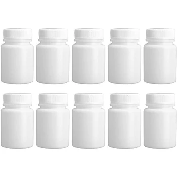 100ks 15-100 ml Bieleho Plastu Medicíny Fľaše Prázdne uzavretých Fľaše Prenosné látka, Prášok Kapsule Kontajneri Kvapaliny Činidla Fľašu