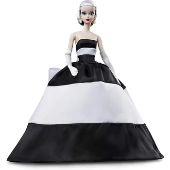 Barbie Podpis Skutočné Silkstone Telo Black & White Navždy Bábika 60. Výročie Fashion Model Kolekcie Bábika Darček FXF25