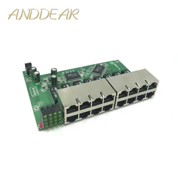 OEM 10 / 100mbps RJ45 16Port Fast Ethernet Switch modul Lan Hub NÁS EÚ Plug 5v Adaptér Napájania Sieťový Prepínač doska