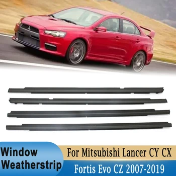 Pre Mitsubishi Lancer CY CX / Fortis Evo CZ 2007-2019 Okno Vonkajšie Weatherstrip Strane Skla Gumový Pás na Tvarovanie Tesnenie Výbava