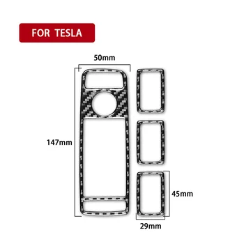 Pre Tesla Model X 2016-2020 S 2012-2020 Auto Elektrické Sklenené Okno Výťah 4 Kusy Reálne Uhlíkových Vlákien Nálepky, Interiérové Doplnky