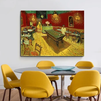 Slávny obraz Van Gogha Noc Kaviareň olejomaľba Umenie Plagáty a Tlačí na Steny Umelecké Plátno Obrazy Obývacia Izba Domáce Dekorácie