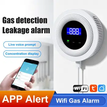 Tuya Wifi Plynu Detektor Zemného Plynu Senzor LPG Metánu Bioplyn CH4 Uhoľnatého Úniku Alarm Security Protection Pre Smart Home Alarm
