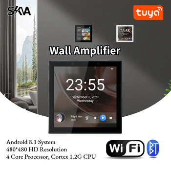 TUYA Stenu Zosilňovač s WiFi Bluetooth Android, 8.1 Dotykový Displej Smart Home Audio Systém Stereo Prehrávač Hudby na Pozadí