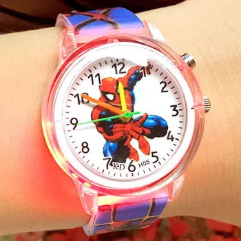 Disney Mrazené Princezná Spiderman Cartoon detské Hodinky Silikónové Pás flash Quartz hodinky deti hodinky narodeninám