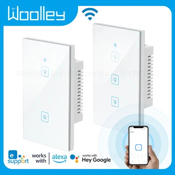 Woolley WiFi Smart Light Switch Dotykový Panel 1/2/3 Gang Hlasové Ovládanie Bezdrôtového Diaľkového Smart Home Stenu Prepínače Alexa Domovská Stránka Google
