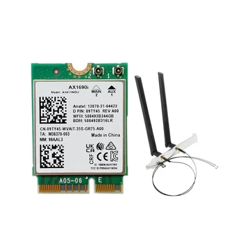 AX1690I WiFi Karta s 2X8DB Antény AX411 Wi-Fi 6E Rýchlosť 2.4 Gbps 802.11 Ax 2.4/5/6GHz Bluetooth 5.3 Bezdrôtového Modulu