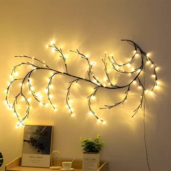 Vianočné Dekorácie Osvetlenie Ratan Strom LED Pobočky Svetlo Obývacia Izba, Spálňa Teplá Biela vnútorné Osvetlenie Willow Ratan Svetlo