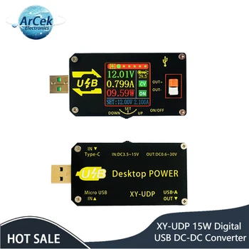 XY-UDP 15W Digitálny USB DC-DC Konvertor CC CV 0.6-30V 5V 9V 12V 24V 2A Napájací Modul Ploche Nastaviteľné Regulovaný napájací zdroj