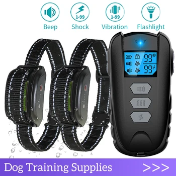 17M Golier eléctrico de entrenamiento para perros, a prueba de agua, con vibración y sonido, recargable, Ovládanie remoto, 1000ft