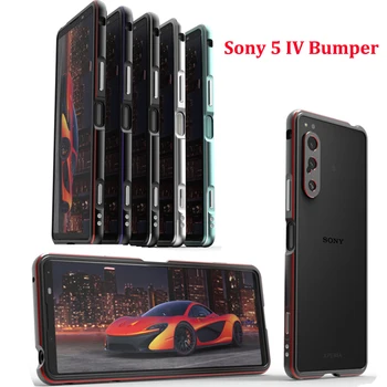 Pre Sony Xperia 5 IV 5IV Nárazníka Ultra Tenké Hliníkové Kovové Bumper Kryt puzdro pre Sony Xperia 5IV s Kovovou Objektív Fotoaparátu Protector
